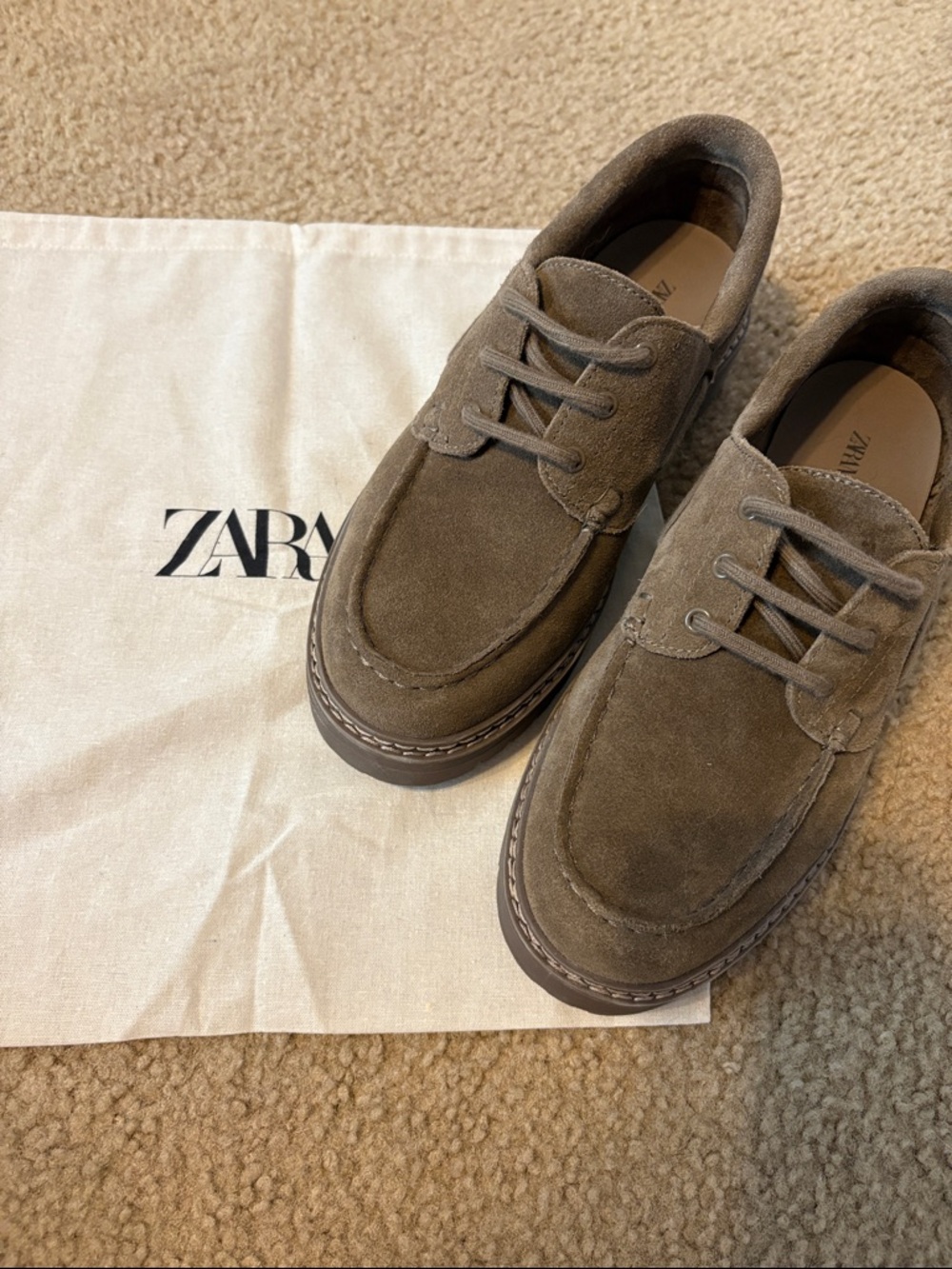 Zara Olive Suede Chukka Lace-Up Boots